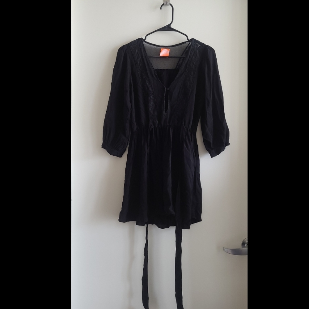 Black dress with mesh